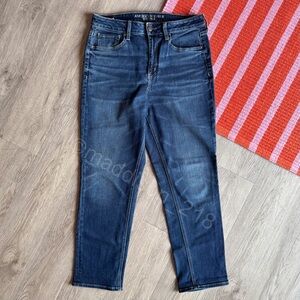 American Eagle Tomgirl High Rise Dark blue wash Size 12 regular
